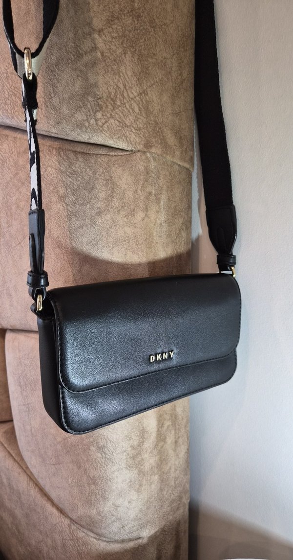 Siyah Deri Kadın Çapraz Çanta dkny - Görsel 5