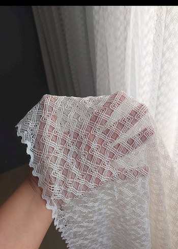Dantel Detaylı Beyaz Bohem Perde