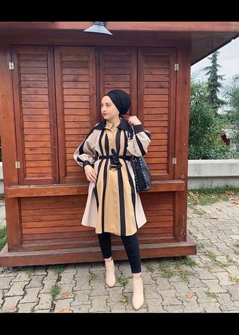Kadın Camel Renkli Uzun Trençkot