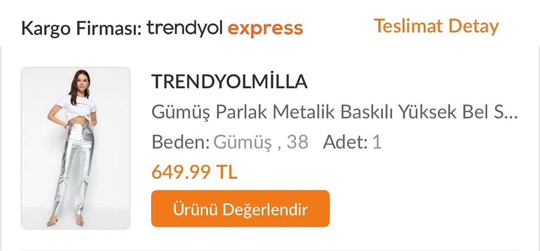 m Beden gri Renk Gri parlak pantolon