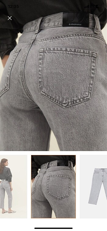34 Beden gri Renk D96 gri jean stradivarius