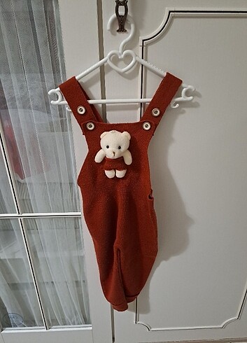 HelloBaby Ayıcıklı Salopet (kiremit rengi)