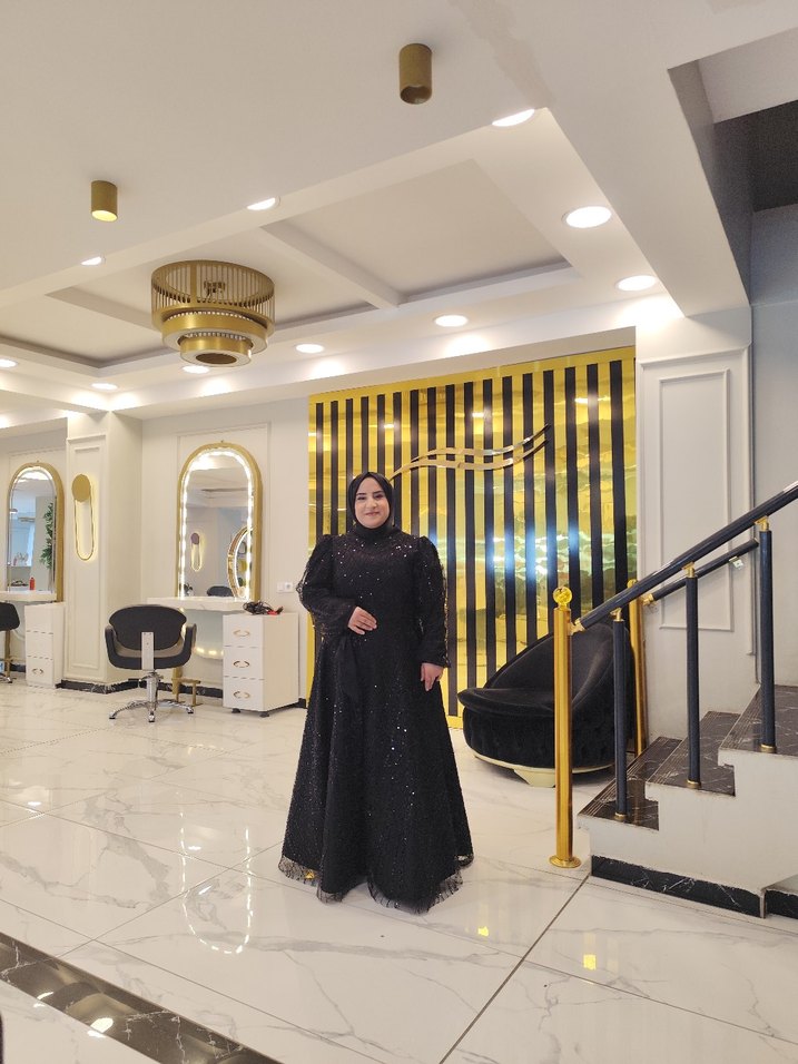 Uzun Siyah Gotik Drape Abiye Elbise - Görsel 4