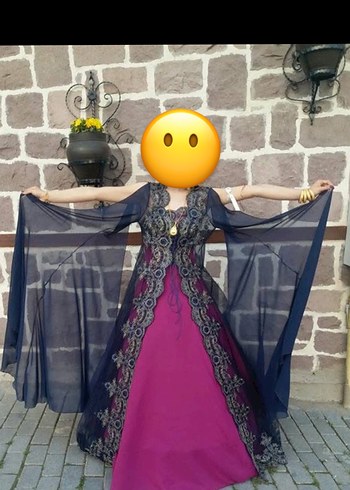 Kına bindallı Mor Straplez Uzun Drapeli Gotik Kadın Elbise - Görsel 2