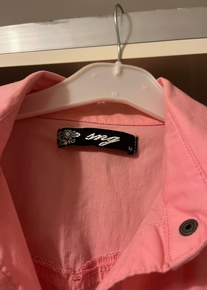 Gömlek  elbise pembe - Görsel 2