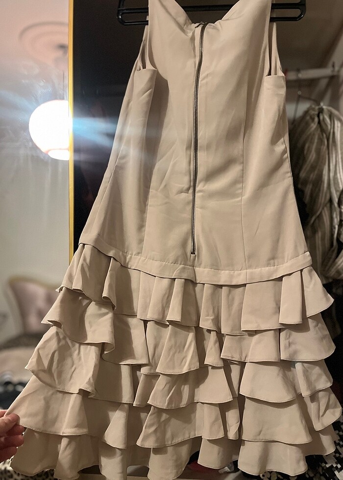 Abiye  elbise krem - Görsel 3