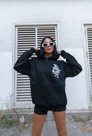 m Beden siyah Renk Oversize Siyah Sweatshirt