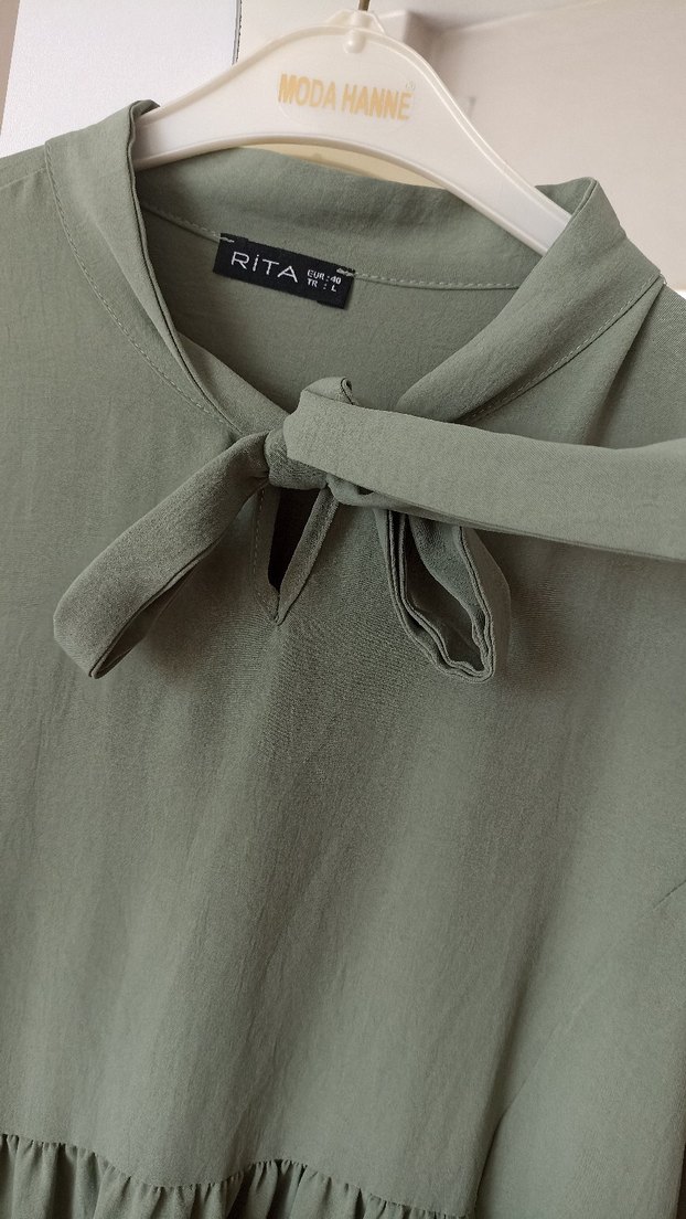 Uzun Kollu Salaş Keten tunik - Görsel 4