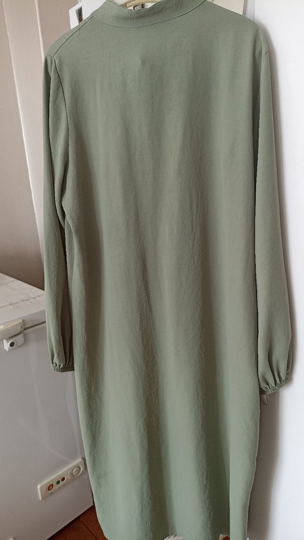 Uzun Kollu Salaş Keten tunik - Görsel 5