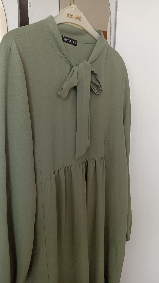 Uzun Kollu Salaş Keten tunik - Görsel 2