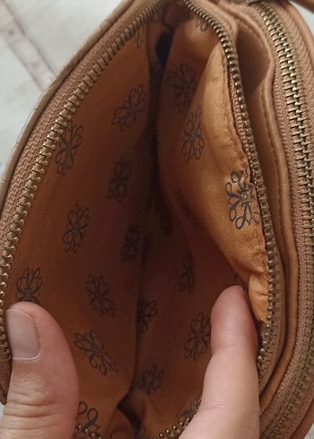 Kahverengi Yılan Derisi Desenli Kadın Deri Çanta - Görsel 5