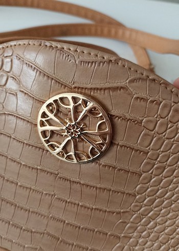 Kahverengi Yılan Derisi Desenli Kadın Deri Çanta - Görsel 2