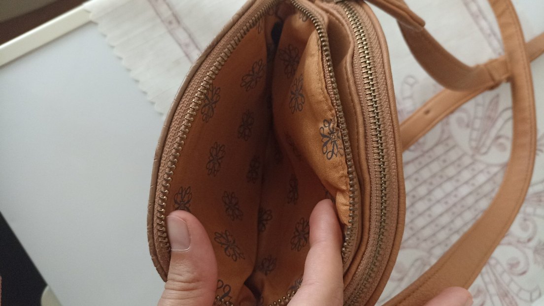 Kahverengi Yılan Derisi Desenli Kadın Deri Çanta - Görsel 5