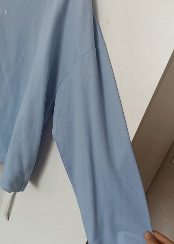 Mavi Pamuklu Uzun Kollu Sweatshirt - Görsel 2