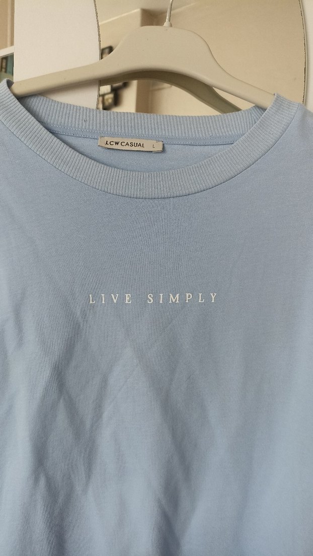 Mavi Pamuklu Uzun Kollu Sweatshirt - Görsel 3