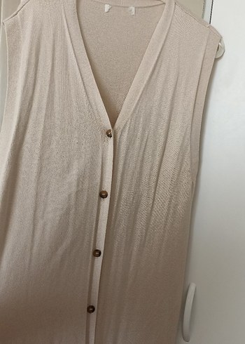 H&M Düğmeli Bej Uzun Kollu Kadın yelek