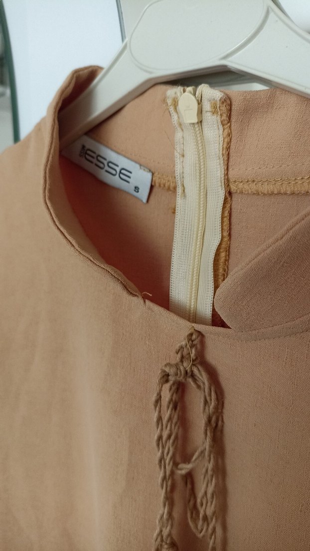 Bej Uzun Kollu Salaş Tunik Püsküllü - Görsel 5