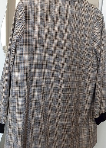 Bej Ekose Desenli Midi Kadın tunik - Görsel 4