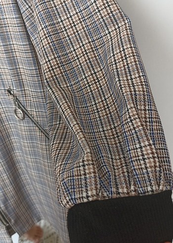 Bej Ekose Desenli Midi Kadın tunik - Görsel 3