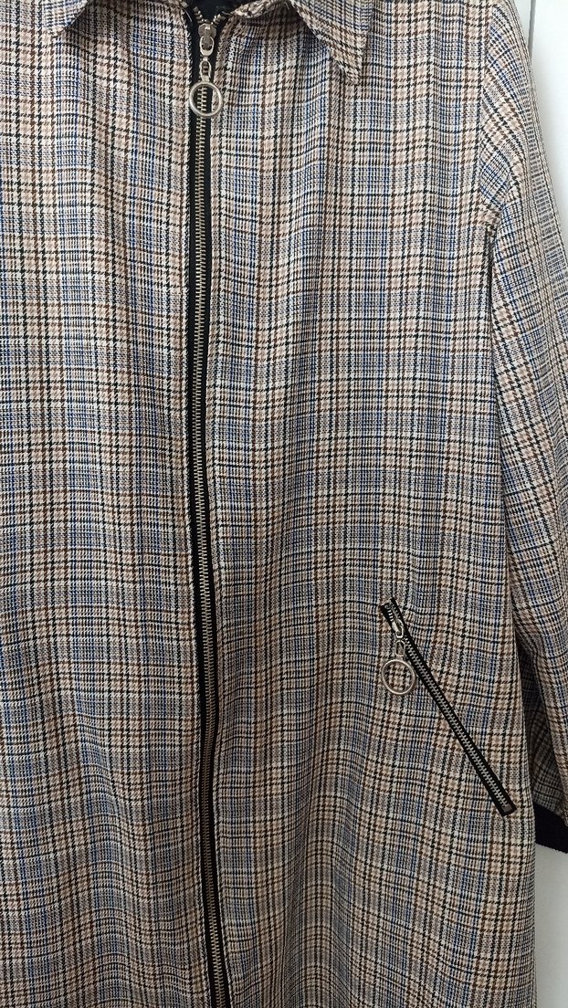 Bej Ekose Desenli Midi Kadın tunik - Görsel 2