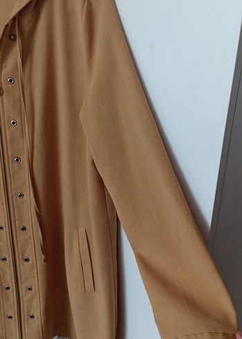 Bej Kadın Süet Uzun Düğmeli Ceket - Görsel 3