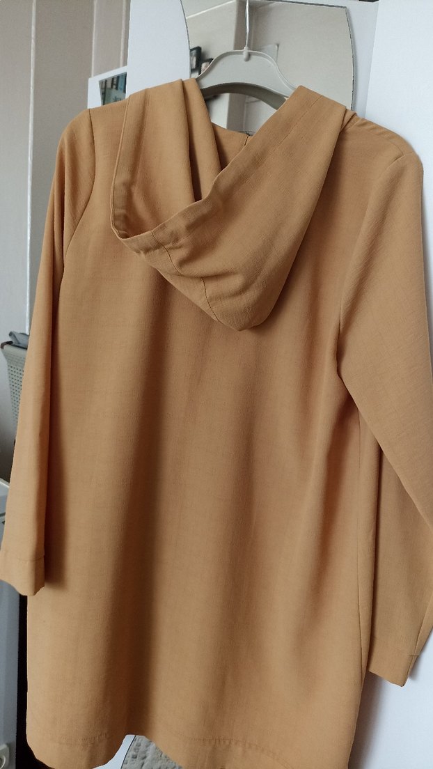 Bej Kadın Süet Uzun Düğmeli Ceket - Görsel 5