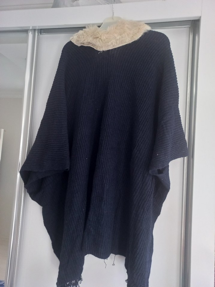 Kürklü panço - Görsel 5