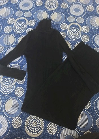 Siyah likralı triko elbise - Görsel 2