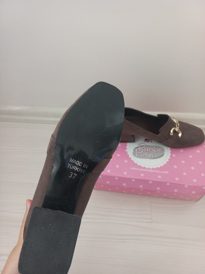 Kahverengi Tokalı Kadın Blok Topuklu Ayakkabı - Görsel 2