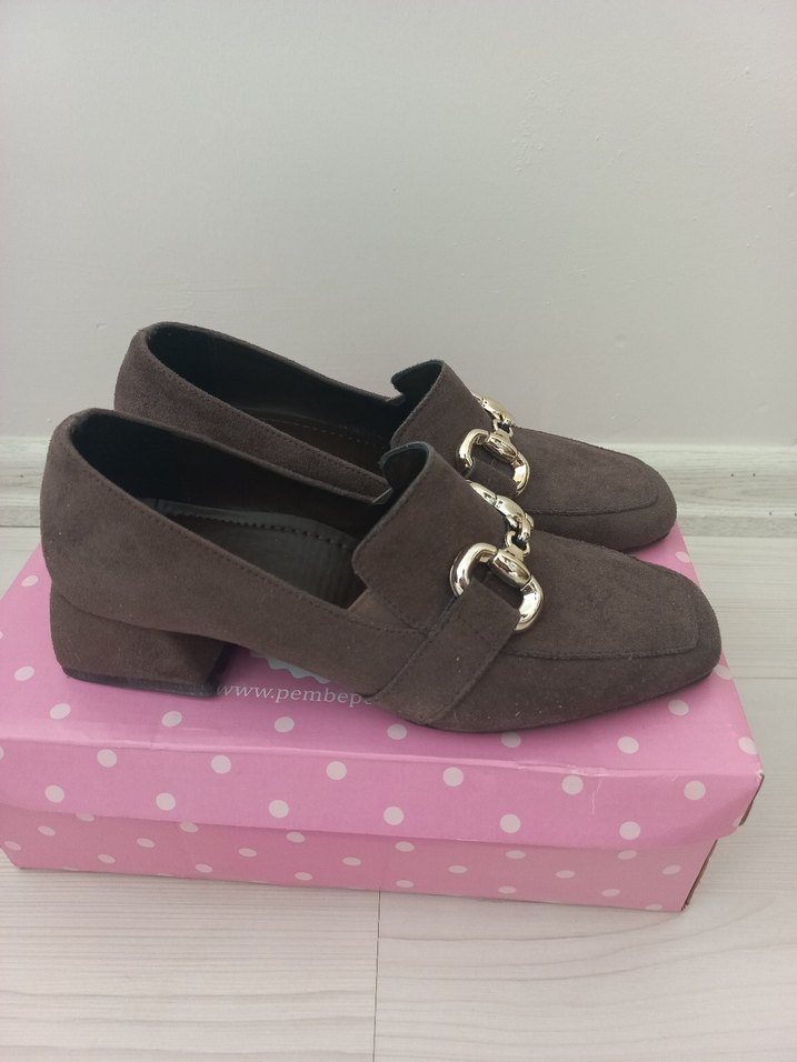 Kahverengi Tokalı Kadın Blok Topuklu Ayakkabı - Görsel 4