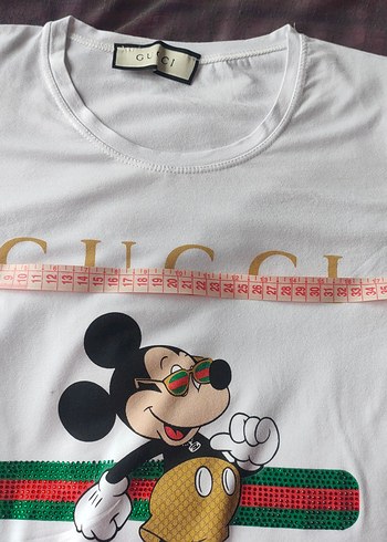 Beyaz Pamuklu Mickey Baskılı T-shirt - Görsel 4