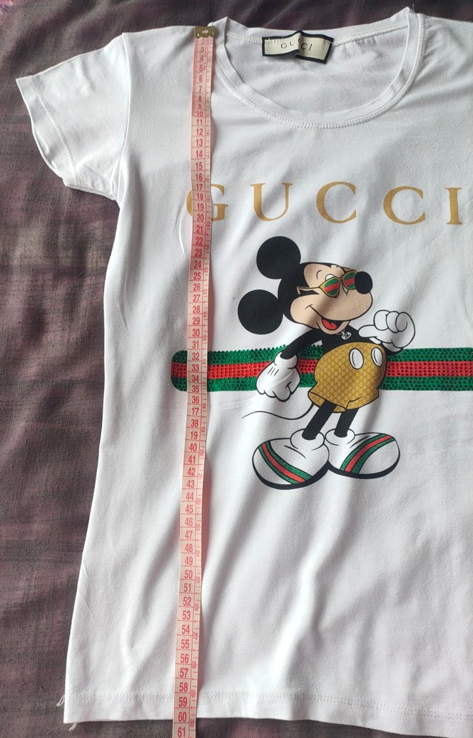 Beyaz Pamuklu Mickey Baskılı T-shirt - Görsel 5
