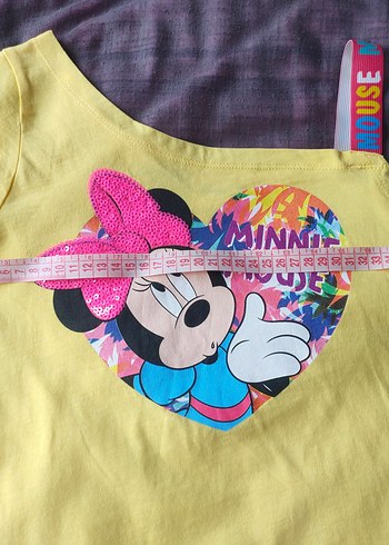 Kız Çocuk Sarı Minnie Mouse Tişört - Görsel 5