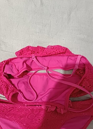 12-13 Yaş Beden pembe Renk Kız çocuk bikini takımı