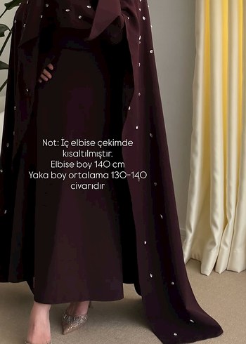 Nakışlı Siyah Uzun Tesettür Elbise - Görsel 2