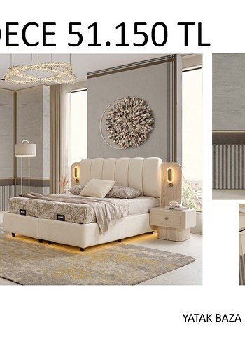 YATAK ODASI TAKİMİ YATAK BAZA HEDİYE FİYAT TEMSİLİDİR - Görsel 2