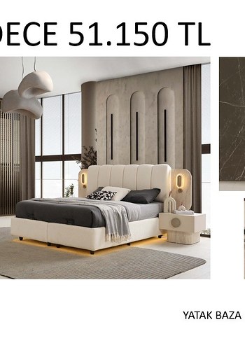 YATAK ODASI TAKİMİ YATAK BAZA HEDİYE FİYAT TEMSİLİDİR - Görsel 7