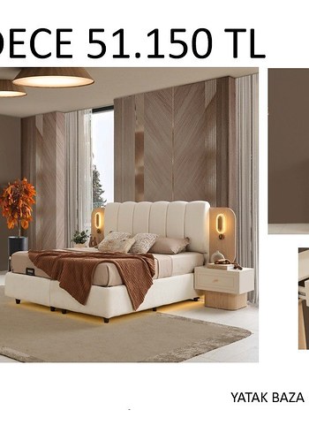 YATAK ODASI TAKİMİ YATAK BAZA HEDİYE FİYAT TEMSİLİDİR - Görsel 3