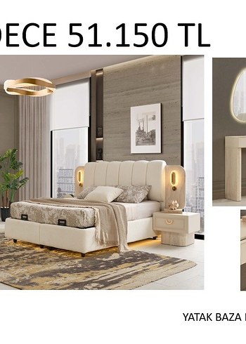 YATAK ODASI TAKİMİ YATAK BAZA HEDİYE FİYAT TEMSİLİDİR - Görsel 4
