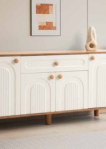 Beyaz Çocuk Dolabı Ahşap Detaylı - Görsel 2