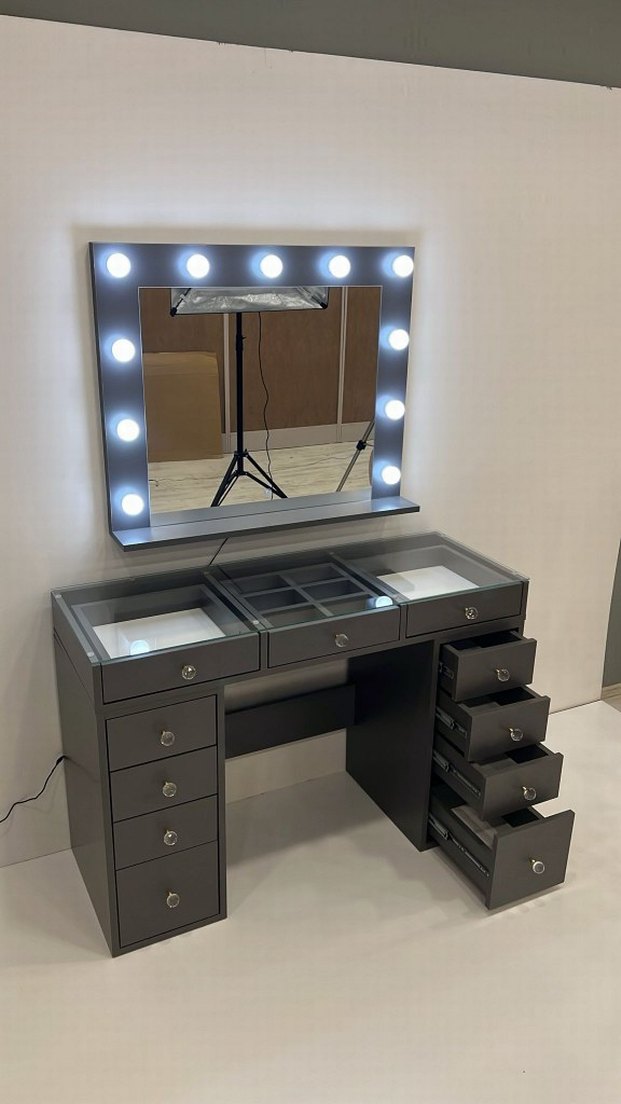 Beyaz Makyaj Masası LED Işıklı - Görsel 2