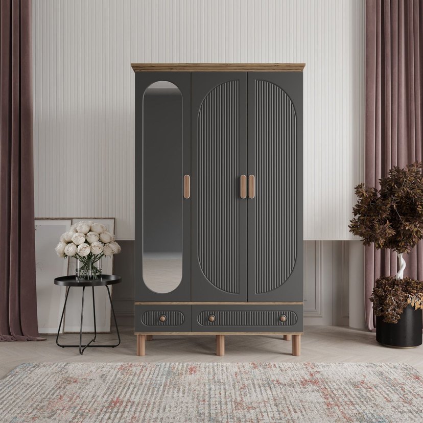 Beyaz Çocuk Gardırop, Aynalı ve Çekmeceli - Görsel 5