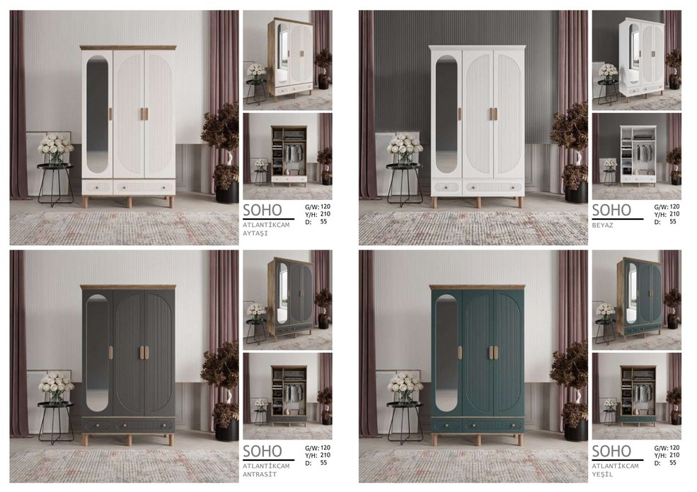 Beyaz Çocuk Gardırop, Aynalı ve Çekmeceli - Görsel 4