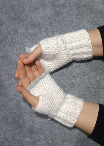 Vintage Tarzda Fırfırlı Örgü Eldiven - Görsel 9