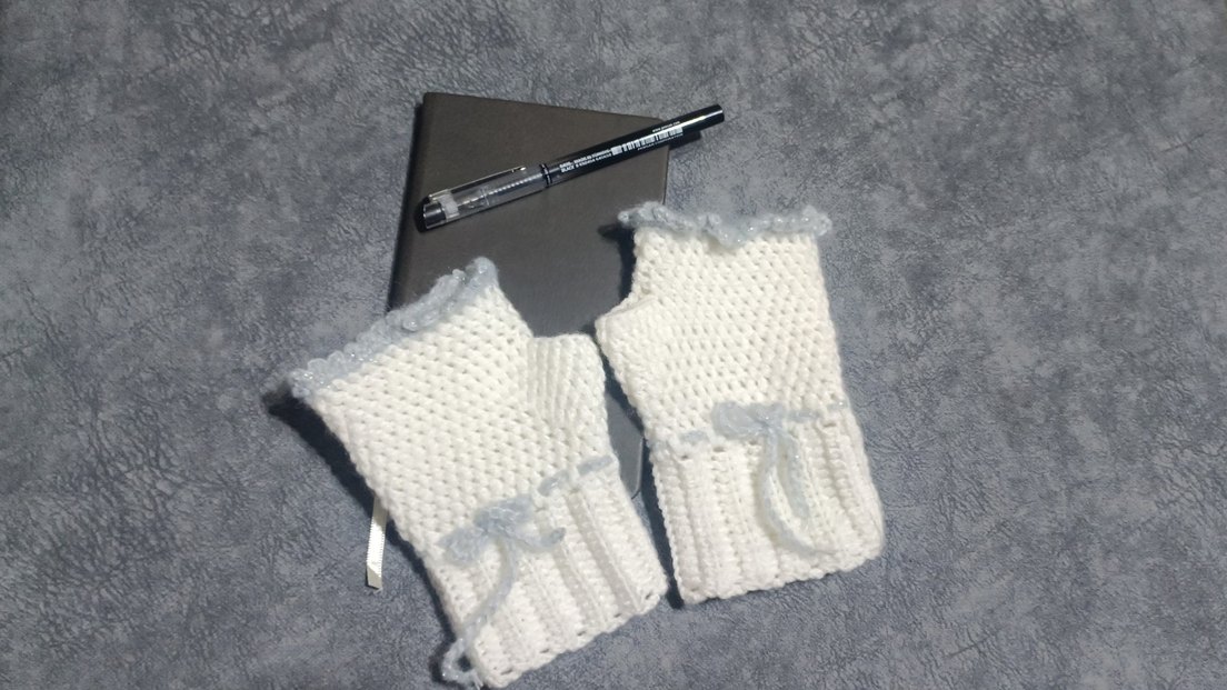 Vintage Tarzda Fırfırlı Örgü Eldiven - Görsel 4