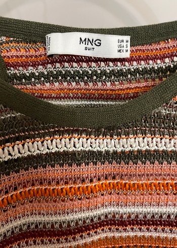 Bohem Çok Renkli Örgü Kolsuz Mini Üst - Görsel 3