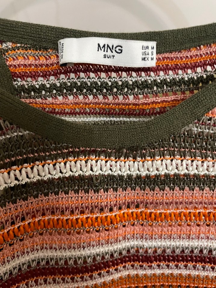 Bohem Çok Renkli Örgü Kolsuz Mini Üst - Görsel 3