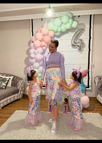 Deniz kızı doğumgünü elbisesi 1 adet - Görsel 2