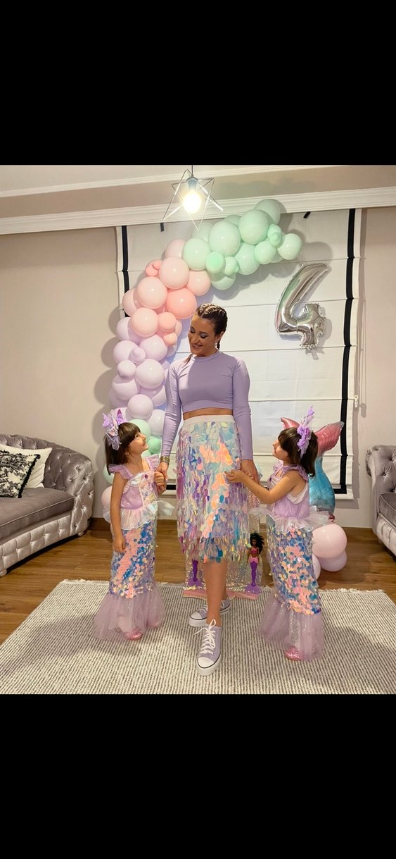 Deniz kızı doğumgünü elbisesi 1 adet - Görsel 2