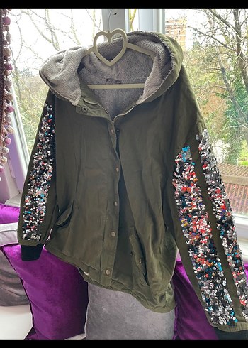 Parlak Payetli  Midi Kadın mont - Görsel 4